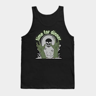 Time for dinner zombie grave tombstone Tank Top